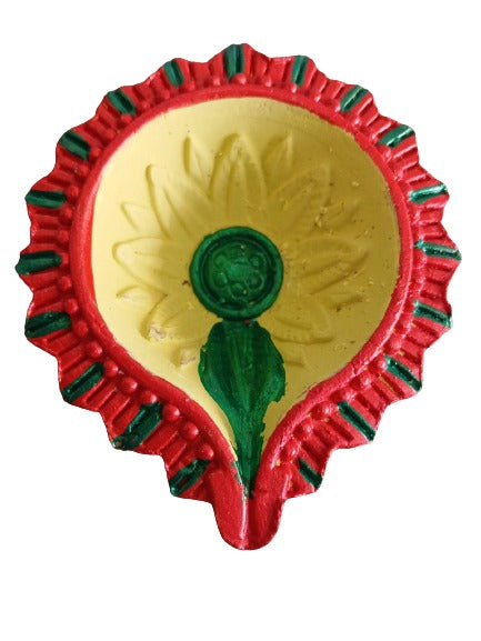 Siddhi Kalash Handcrafted PREMIUM COLOURED Clay Diyas.