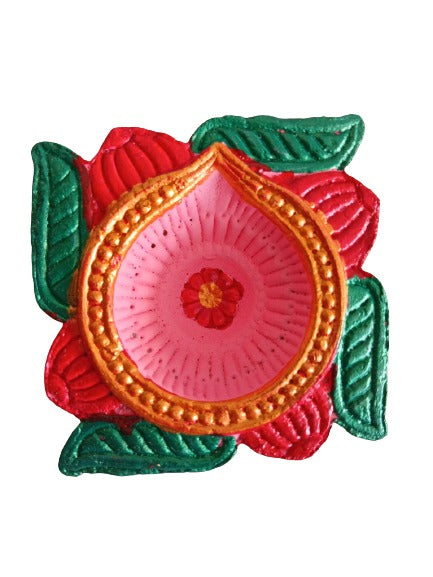 Siddhi Kalash Handcrafted PREMIUM COLOURED Clay Diyas.