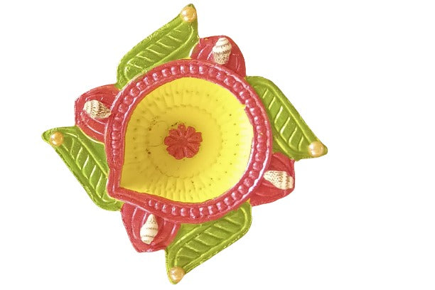 Siddhi Kalash handcrafted  PREMIUM FULLY COLOURED AND CRYSTAL DECORATED CLAY DIYAS.