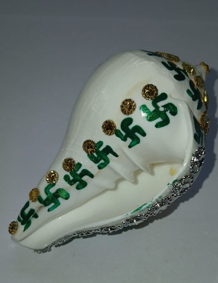 Siddhi Kalash Vamavarti Original Decorated JAL Shankh