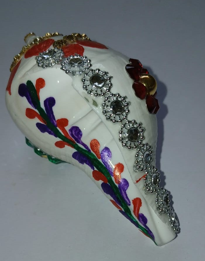 Siddhi Kalash Vamavarti Original Decorated JAL Shankh