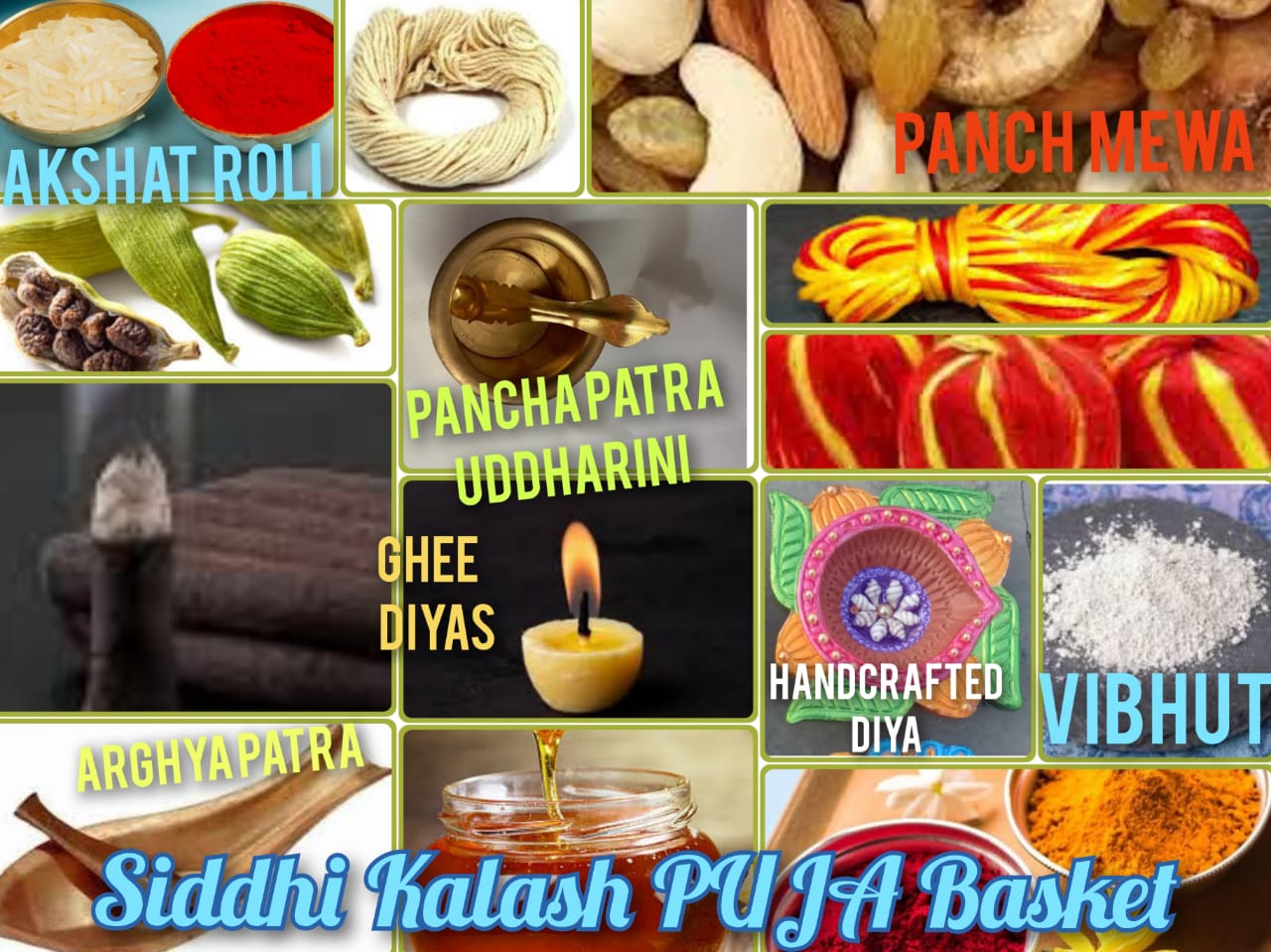 Siddhi Kalash Premium Puja Basket / Kit for VIGHANAHARTA LORD  SHRI GANESH JI,