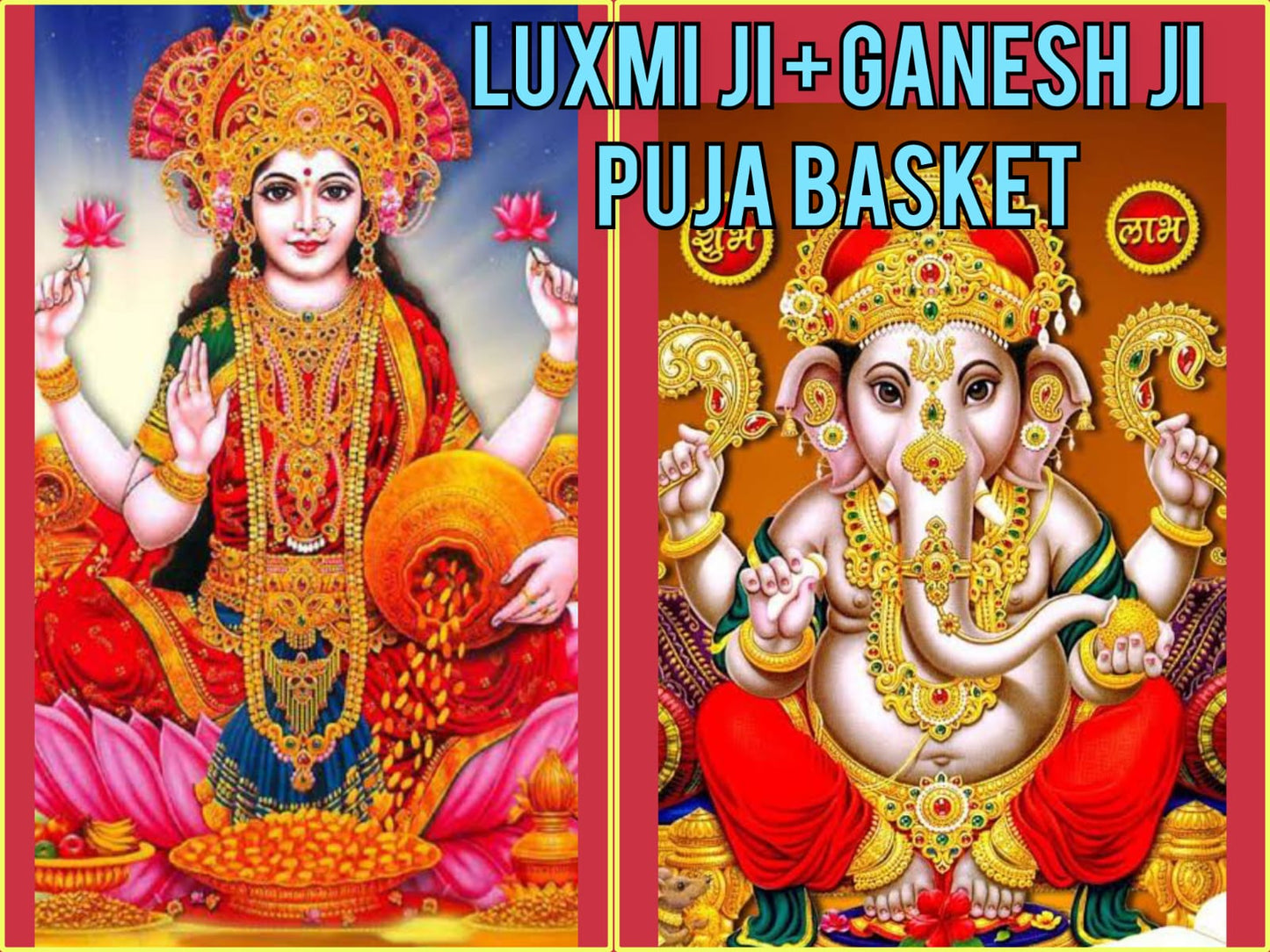 Siddhi Kalash Premium PUJA BASKET/KIT for Goddess LUXMI Ji+ Lord  SHRI GANESH Ji.